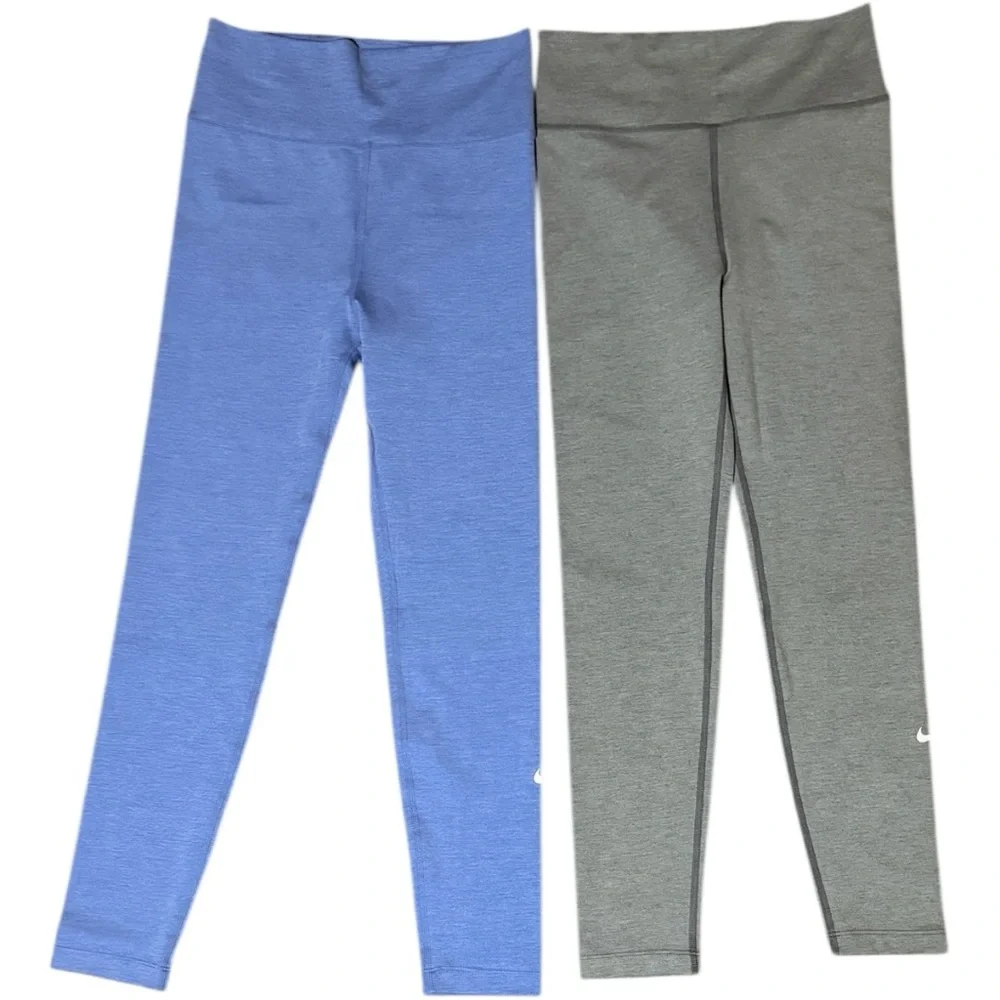 Nike One Dri-FIT Girls’ Leggings 2-Pack — Blue & Gray | Size M (12) - Picture 4 of 10